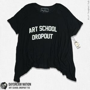DAYDREAM NATION X DOLLS KILL ART SCHOOL DROPOUT OVERSIZED TEE IN BLACK SIZE XL